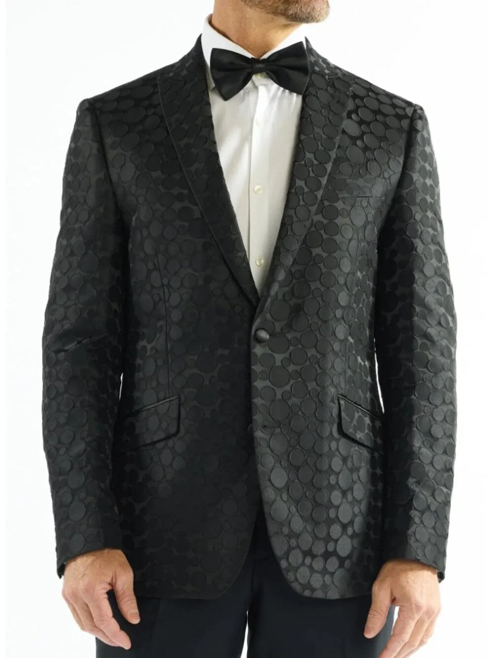 Dotted Jacquard Evening Jacket SAVILE ROW CO - NWT - Size 40 Regular, BLACK